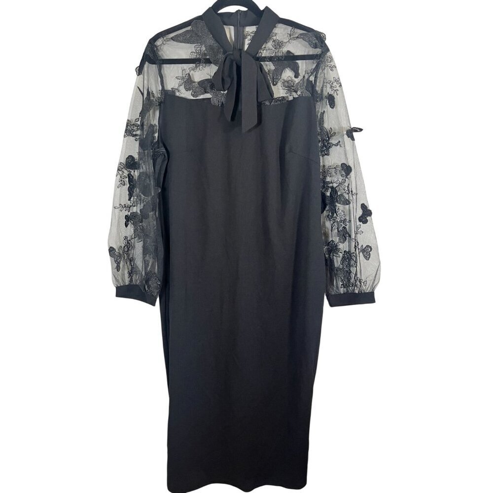 Retro Butterfly Mesh Dress 4X Black Maxi Neutral Witchy Grunge‎ Punk Skater Chic